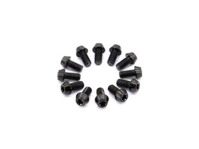 77DESIGNZ Disc Brake Tuning Set | 12x Titanium Screw M5x10 conical | black