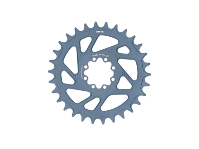 UNITE COMPONENTS Chainring round Direct Mount | 1-speed narrow-wide SRAM MTB 8-Bolt 3 mm offset | Blue Titanium 32 Teeth