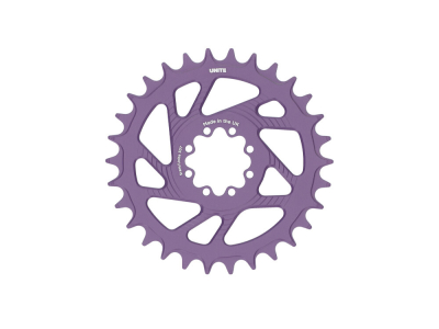 UNITE COMPONENTS Chainring round Direct Mount | 1-speed narrow-wide SRAM MTB 8-Bolt 3 mm offset | Bright Purple 34 Teeth