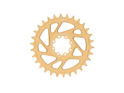 UNITE COMPONENTS Chainring round Direct Mount | 1-speed narrow-wide SRAM MTB 8-Bolt 3 mm offset | 24K Gold 30 Teeth
