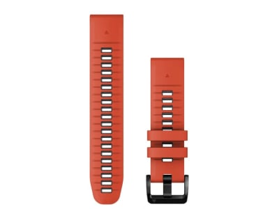 GARMIN replacement smartwatch strap | Quickfit silicone | Flame red/graphite 22 mm