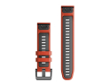 GARMIN replacement smartwatch strap | Quickfit silicone | Flame red/graphite 22 mm