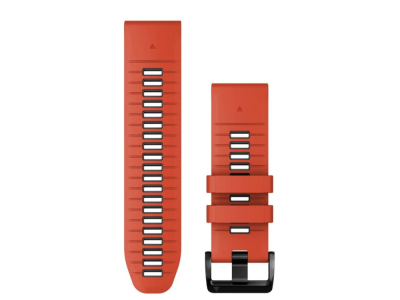 GARMIN replacement smartwatch strap | Quickfit silicone | Flame red/graphite 26 mm
