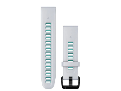 GARMIN replacement smartwatch strap | Quickfit silicone | Stone white/aqua 20 mm