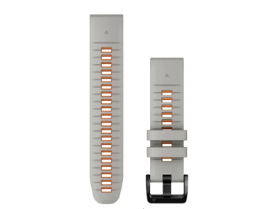 GARMIN Ersatzarmband Smartwatch | Quickfit-Silikon | Nebelgrau/Glutorange 22 mm