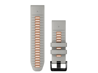 GARMIN Ersatzarmband Smartwatch | Quickfit-Silikon | Nebelgrau/Glutorange 26 mm