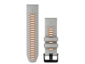 GARMIN Ersatzarmband Smartwatch | Quickfit-Silikon | Nebelgrau/Glutorange 26 mm