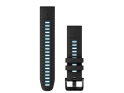 GARMIN replacement smartwatch strap | Quickfit silicone | Black/cirrusblue