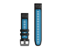 GARMIN replacement smartwatch strap | Quickfit silicone | Black/cirrusblue
