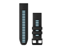 GARMIN replacement smartwatch strap | Quickfit silicone | Black/cirrusblue 26 mm
