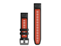 GARMIN replacement smartwatch strap | Quickfit silicone | Black/flame red