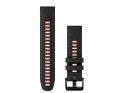 GARMIN replacement smartwatch strap | Quickfit silicone | Black/flame red 22 mm