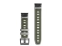GARMIN replacement smartwatch strap | Quickfit silicone | Fog gray/moss green