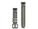GARMIN replacement smartwatch strap | Quickfit silicone | Fog gray/moss green 22 mm