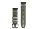 GARMIN replacement smartwatch strap | Quickfit silicone | Fog gray/moss green 26 mm