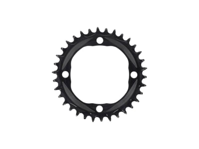 ALUGEAR Kettenblatt rund Aero LK 104 mm für SRAM Power Meter | 1-fach narrow-wide MTB | schwarz 38 Zähne