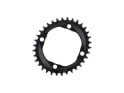 ALUGEAR Chainring oval Aero BCD 104 mm for SRM Power Meter | 1-speed narrow-wide MTB | black 38 Teeth