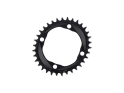 ALUGEAR Chainring oval Aero BCD 104 mm for SRM Power Meter | 1-speed narrow-wide MTB | black 40 Teeth