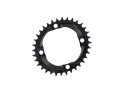 ALUGEAR Chainring oval Aero BCD 104 mm for SRM Power Meter | 1-speed narrow-wide MTB | black 40 Teeth