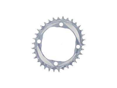 ALUGEAR Chainring oval Aero BCD 104 mm for SRM Power Meter | 1-speed narrow-wide MTB | silver 34 Teeth
