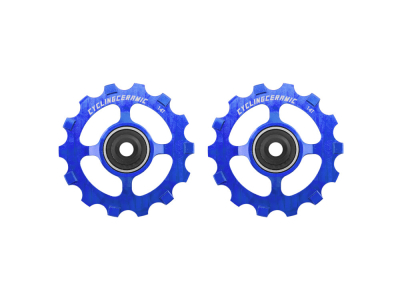 CYCLINGCERAMIC Schaltwerkröllchen für Shimano GRX / RX / XT / XTR 12-fach | blau