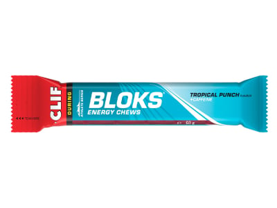 CLIF BAR Gum Bloks tropische Früchte + Koffein | 60g Riegel