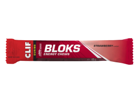 CLIF BAR Gum Bloks Erdbeere 60g | 10 Riegel Box