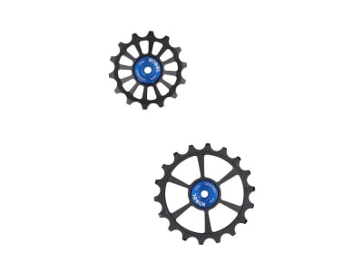 KOGEL BEARINGS Schaltwerkröllchen 2. Generation MTB Cross Seals | 14/18 Z für SRAM Eagle Transmission 12-fach | schwarz / blau