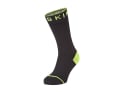 SEALSKINZ Socks Briston Mid Length All Weather Hydrostop | Waterproof | black / neon yellow