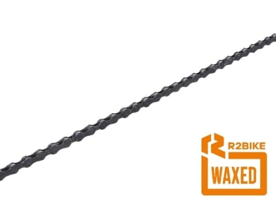 R2BIKE pre-waxed KMC X12 Chain incl. Chain Lock | 12-speed | 126 links | Black Tech