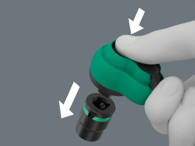WERA Cyclop Ratchet Socket 3/8 Drive, 0.75 Inch (19mm) Hex, Chrome Plated, 30mm Length - View #4