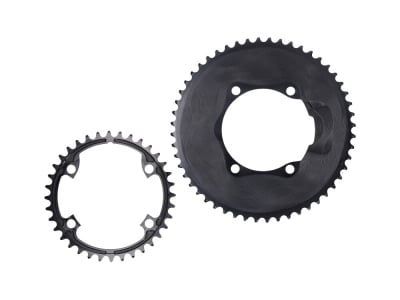 ALUGEAR Chainring Set round Aero 2-speed | BCD 110 mm asymmetrical | Dura Ace R9200 | Ultegra R8100 | black 54-40 Teeth