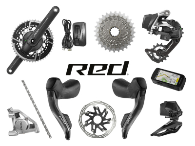 SRAM RED AXS Road Road Group 2x12 including Powermeter Crank | Cassette | HAMMERHEAD Karoo Bike Computer 50-37 Teeth 160 mm 10 - 28 Teeth SRAM DUB | PressFit PF41 BB86 Road