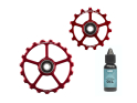 CERAMICSPEED Pulley Wheels Aluminium Coated | 15 & 19 Teeth for OSPW System | red