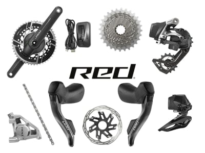 SRAM RED AXS Rennrad Gruppe 2x12 | Powermeter Kurbel 50-37 Zähne 172,5 mm 10 - 28 Zähne SRAM DUB | PressFit30 ohne Bremsscheiben