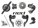 SRAM RED AXS Rennrad Gruppe 2x12 | Powermeter Kurbel 46-33 Zähne 167,5 mm 10 - 33 Zähne SRAM DUB | BSA 68 mm | 73 mm ohne Bremsscheiben