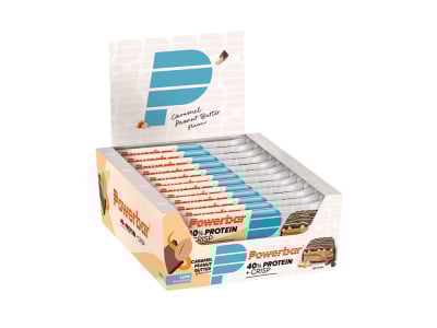 POWERBAR Protein Bar 40% Protein + Crisp Caramel Peanut Butter 40g | 12 Bar Box