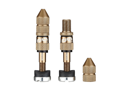E*THIRTEEN Ventil Set tubeless Quick Fill Schrader Valve | 16-24 mm Felgenhöhe | bronze