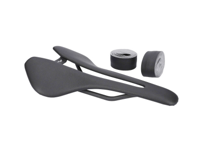 BERK COMPOSITES Saddle Lupina + Handlebar Tape | set | synthetic leather padded black 150 mm