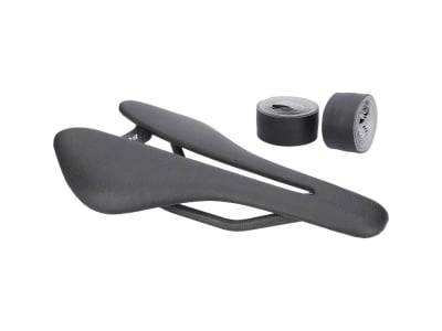 BERK COMPOSITES Sattel Ploh 143 + Lenkerband | Set | Kunstleder gepolstert black