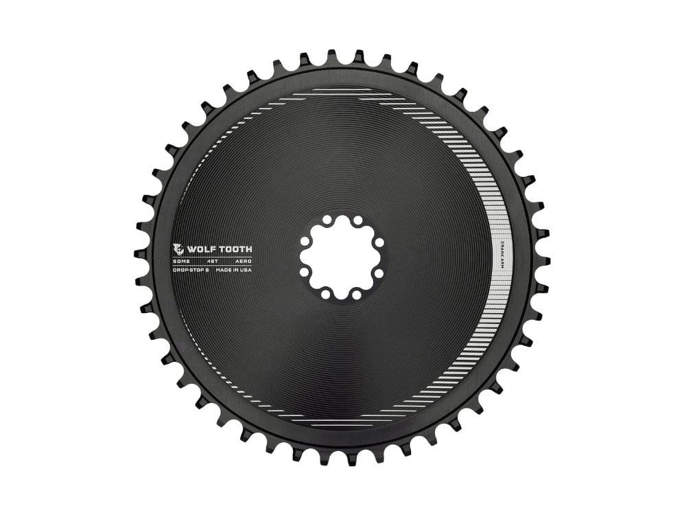 WOLF TOOTH Chainring Aero Road / Gravel Direct Mount Drop-Stop B 1-speed SRAM 8-hole | black 50 Teeth