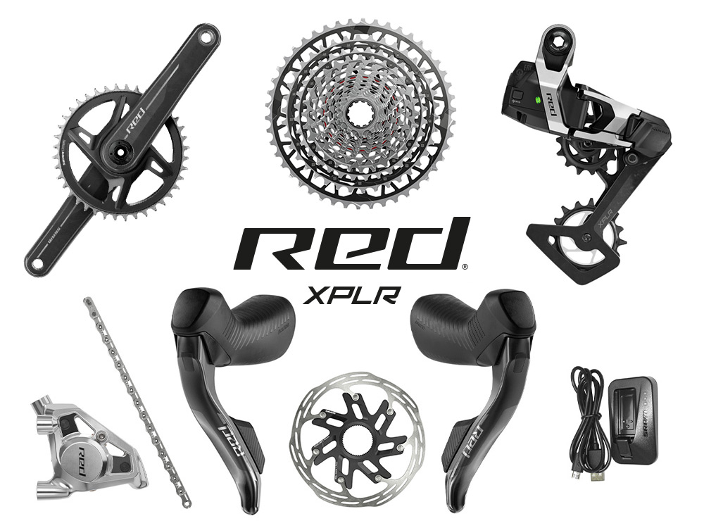 SRAM RED XPLR AXS Wide Disc HRD Flat Mount Gravel Group 1x13 3.297 50