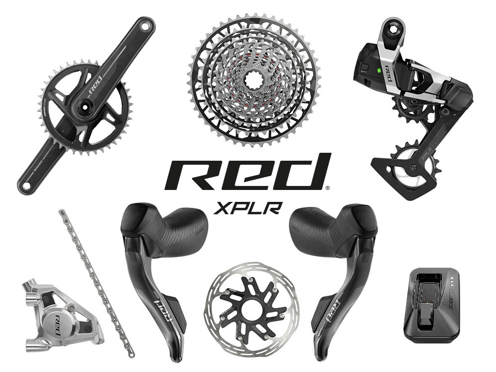 SRAM RED XPLR AXS Wide Disc HRD Flat Mount Gravel Group 1x13 175 mm 40