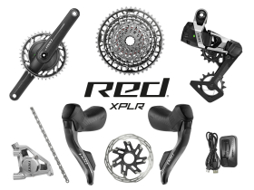 SRAM RED XPLR AXS Wide Disc HRD Flat Mount Gravel Group...