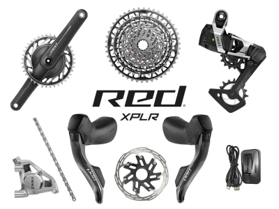 SRAM RED XPLR AXS Wide Disc HRD Flat Mount Gravel Group 1x13 | Powermeter Crank 167,5 mm 42 Teeth Paceline X Rotor 160 mm | Center Lock (front and rear) SRAM DUB Wide | PressFit PF41 BB86 Road