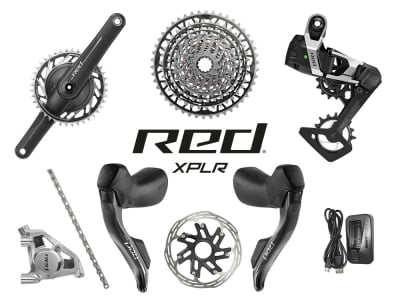 SRAM RED XPLR AXS Wide Disc HRD Flat Mount Gravel Group 1x13 | Powermeter Crank 172,5 mm 40 Teeth Paceline X Rotor 160 mm | Center Lock (front and rear) SRAM DUB Wide | BSA 68 mm