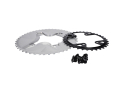 ALUGEAR Chainring Set round Aero 2-speed | Shimano GRX BCD 110 mm | 80 mm asymmetric | silver 46-32 Teeth