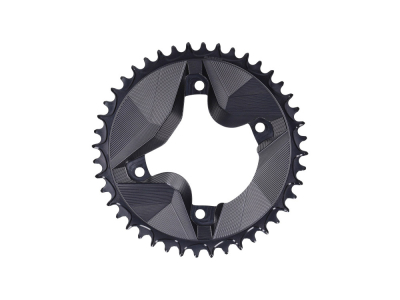 ALUGEAR Chainring round Aero 1-speed narrow-wide | Shimano GRX BCD 110 mm asymmetric | black 48 Teeth