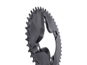 ALUGEAR Chainring round Aero 1-speed narrow-wide | Shimano GRX BCD 110 mm asymmetric | black 48 Teeth