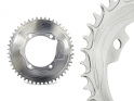 ALUGEAR Chainring round Aero 1-speed | BCD 110 mm asymmetrical narrow-wide | Dura Ace 9100 | Ultegra R8000 62 Teeth silver